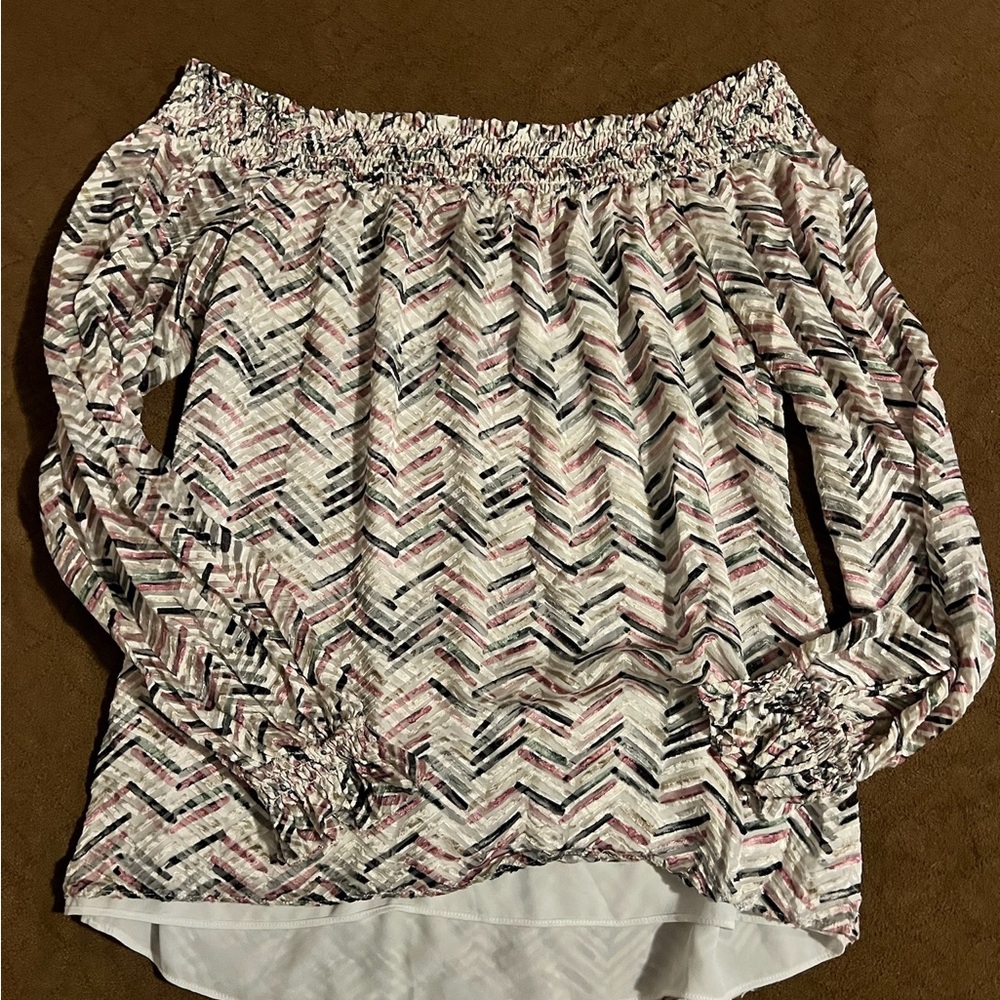 Chevron Off-Shoulder Women's Top